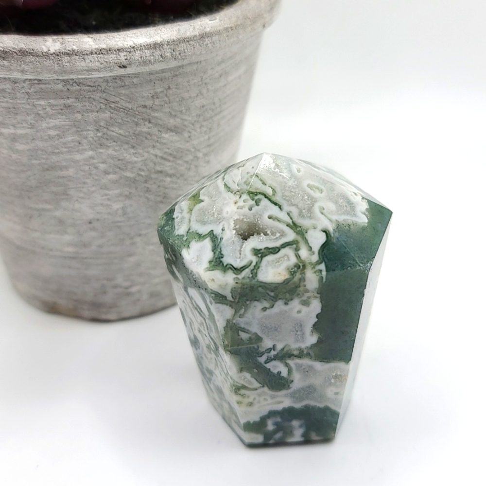 CLEARANCE Moss Agate with Drusy Cupcake Chunky Tower B - Picture 4 of 5